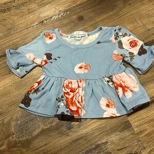 Bailey’s Blossoms floral 3-6 months baby top